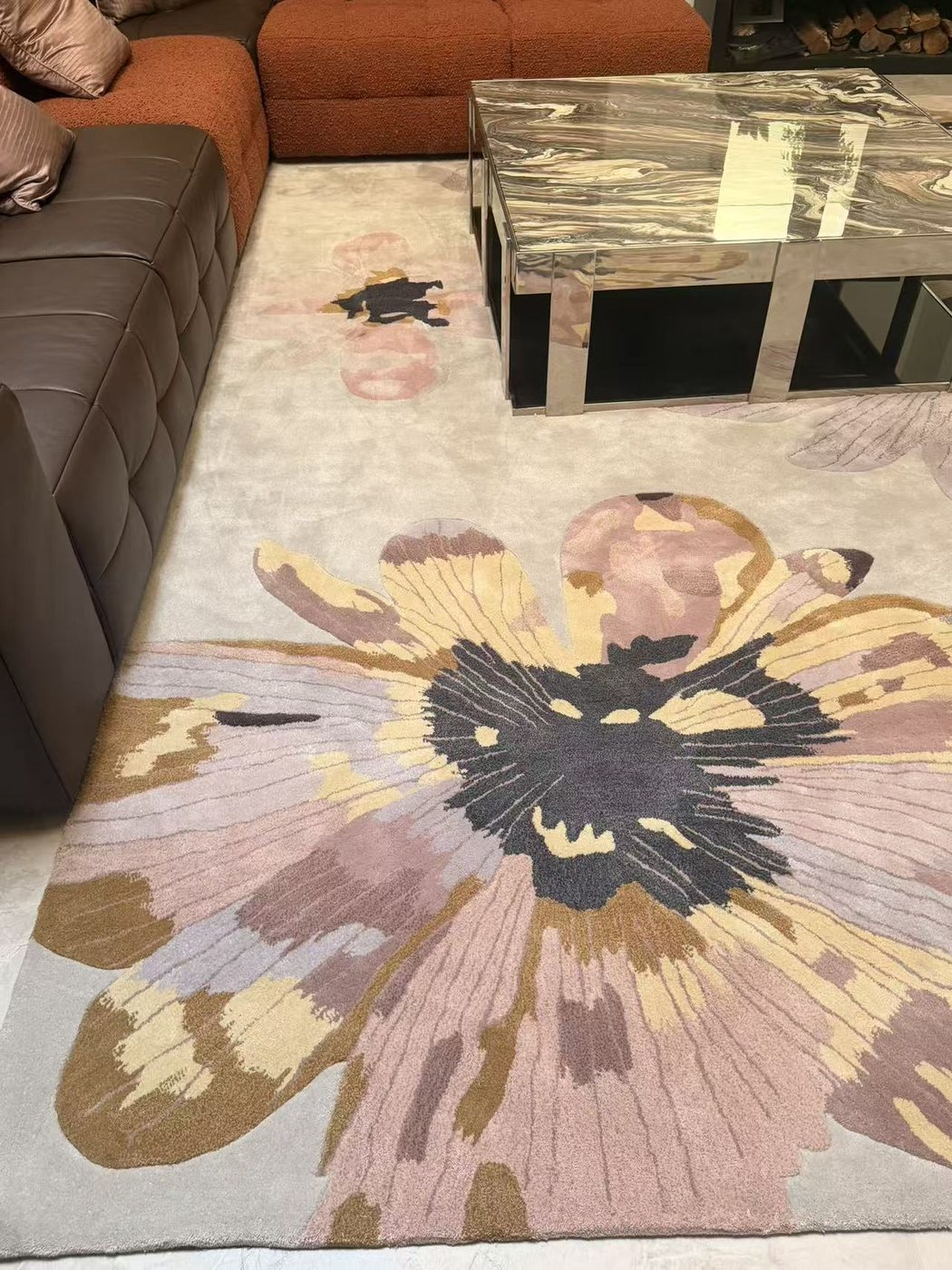 Neutral Round Area Rug